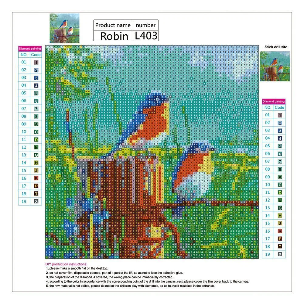 Diamond Painting - Full Round Drill - Colorful Bird(30*30cm)