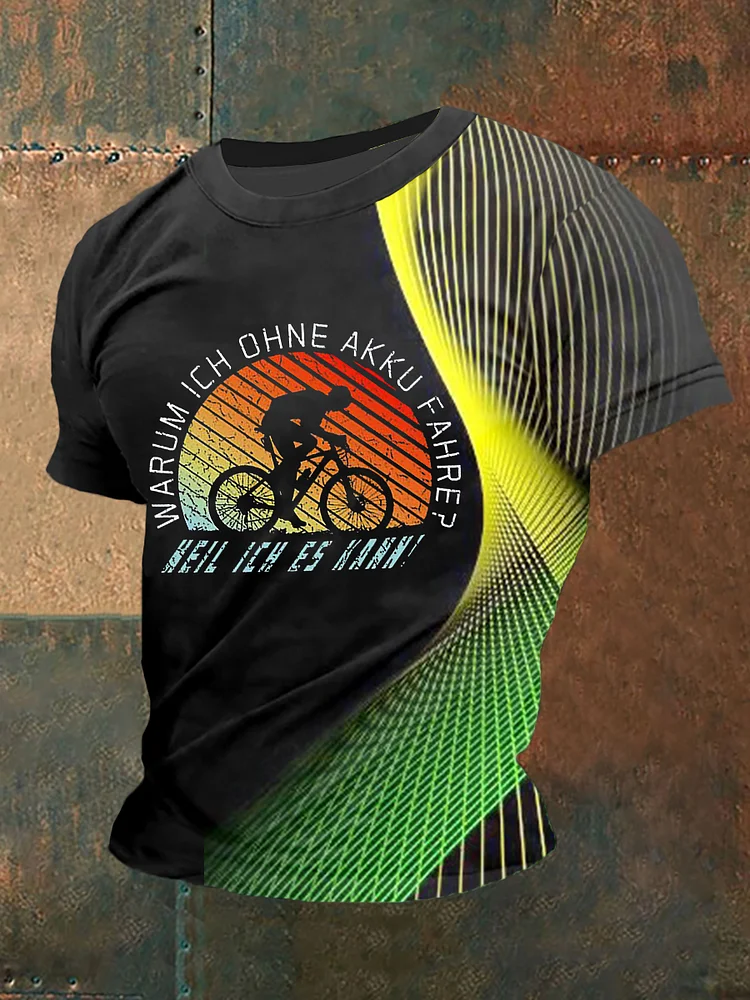 Herren Warum Ich Ohne Akku Fahre T-Shirt mit kurzen &Auml;rmeln