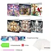 6pcs Diamond Painting Cross Greeting Card Set with Envelope Daily Wishing Cards for Birthdays Thanksgiving & Special Occasion