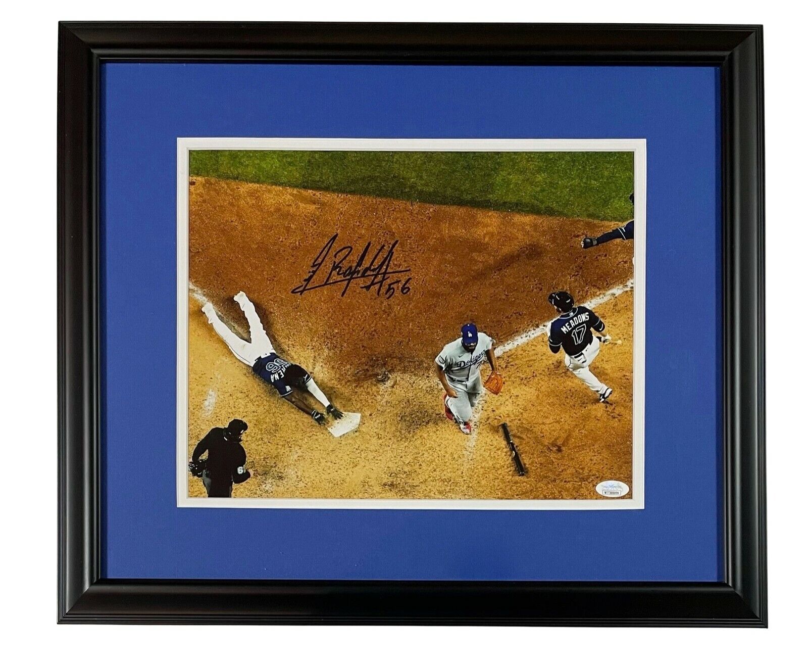 RANDY AROZARENA Autograph SIGNED 11x14 W.S. Photo Poster painting FRAMED T.B.RAYS JSA WITNESS