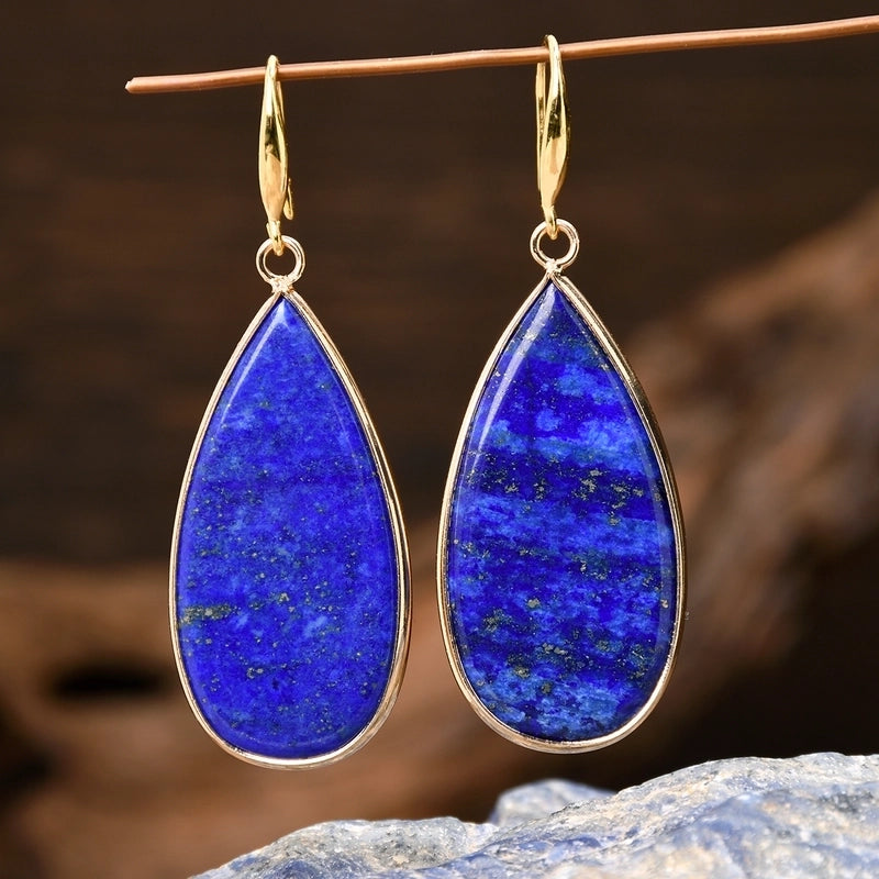 1 Piece Luxurious Handmade Geometric Handmade Three-dimensional Natural Stone Drop Earrings