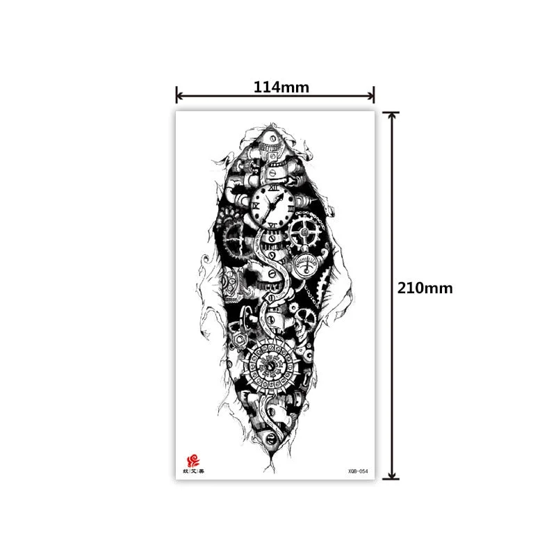 Tattoo Applique Arm Men and Women Small Full Arm Waterproof Tattoo Sticker Symbol Totem Animal Skull Text Tattoo Sticker