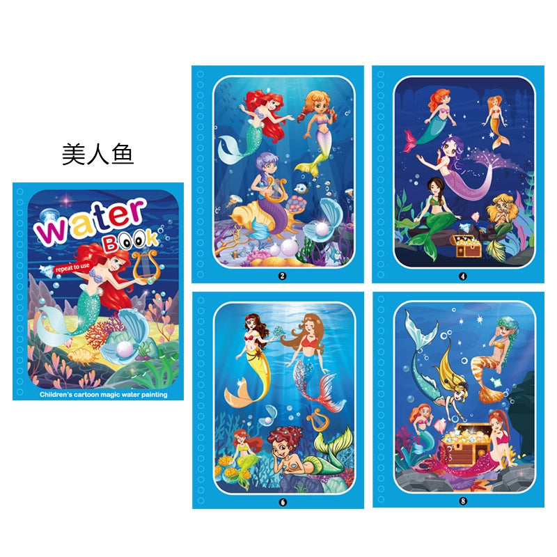 Children’s Magic Water Painting Book Repeated Graffiti Educational Painting Book Scene Early Education Cognitive Matching Quiet Book