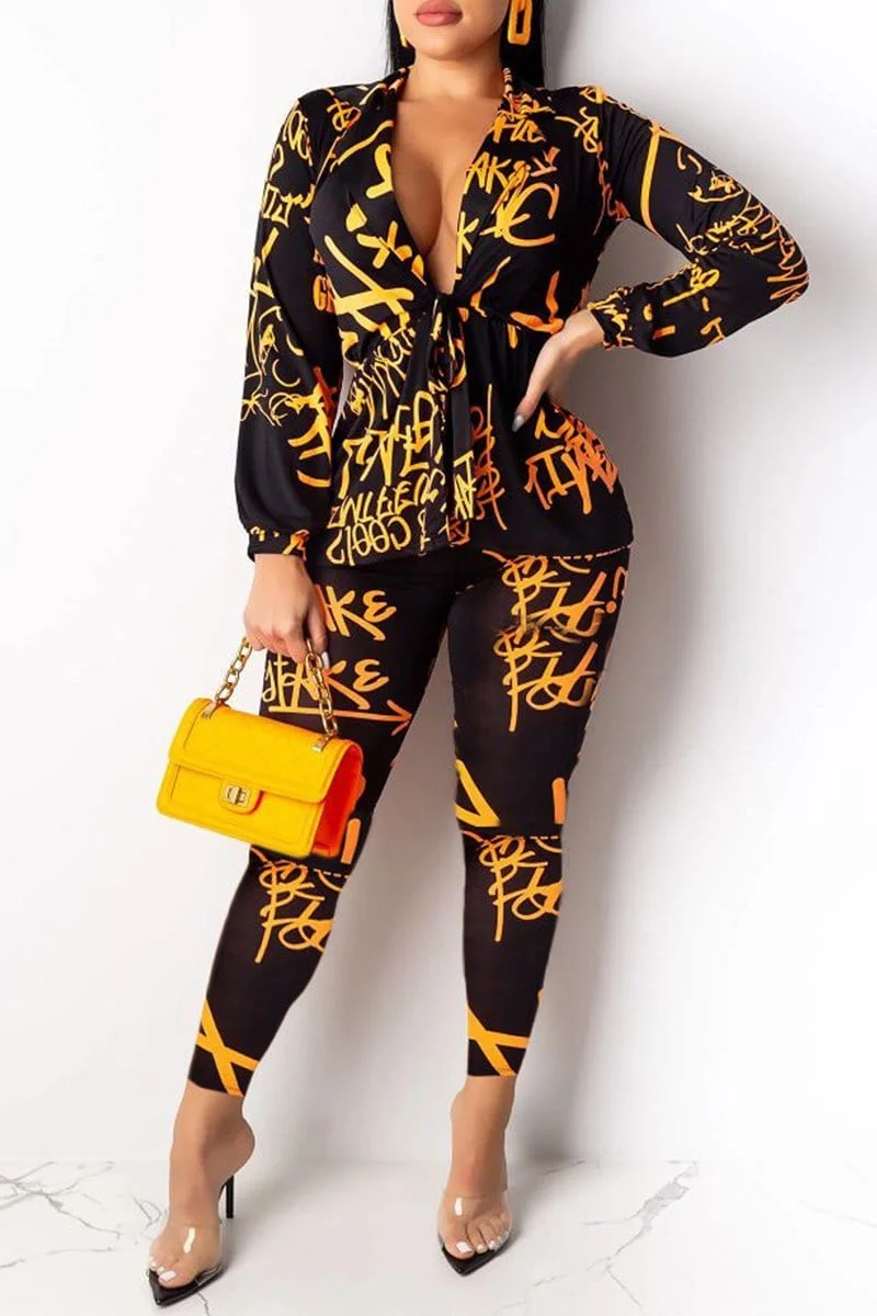 Fashion Letter Print Two-Pieces