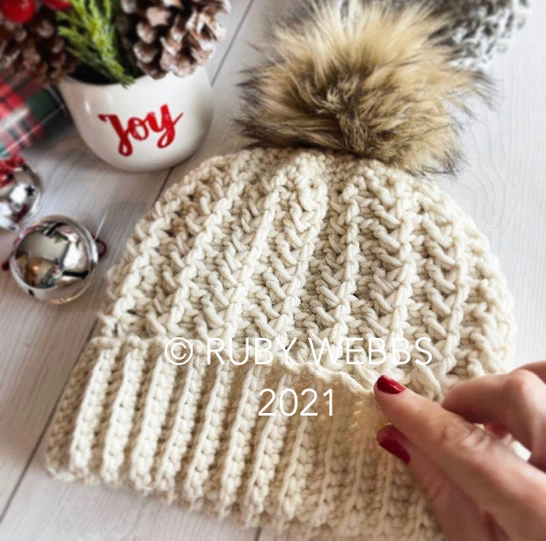 CROCHET PATTERN, The Emery Cluster Stitch Beanie Pattern, Double Brim Beanie, Brimless Beanie, Crochet Hat Pattern, Crochet Pattern