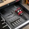 Countersink Drill Bits Set 5PCS Two-Flute Alloy Tapered Bits Wood Countersink Bit Set W/ Adjustable Depth Stop Collar & Wrench for Woodworking Plywood & MDF DIY