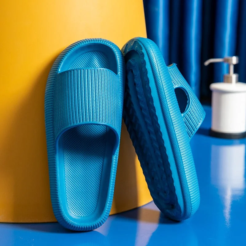 2021 Women Thick Platform Slippers Summer Beach Eva Soft Sole Slide Sandals Leisure Men Ladies Indoor Bathroom Anti-slip Shoes