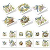 12Pcs Bluebird DIY Diamond Painting Greeting Cards for Adult Holiday Gifts