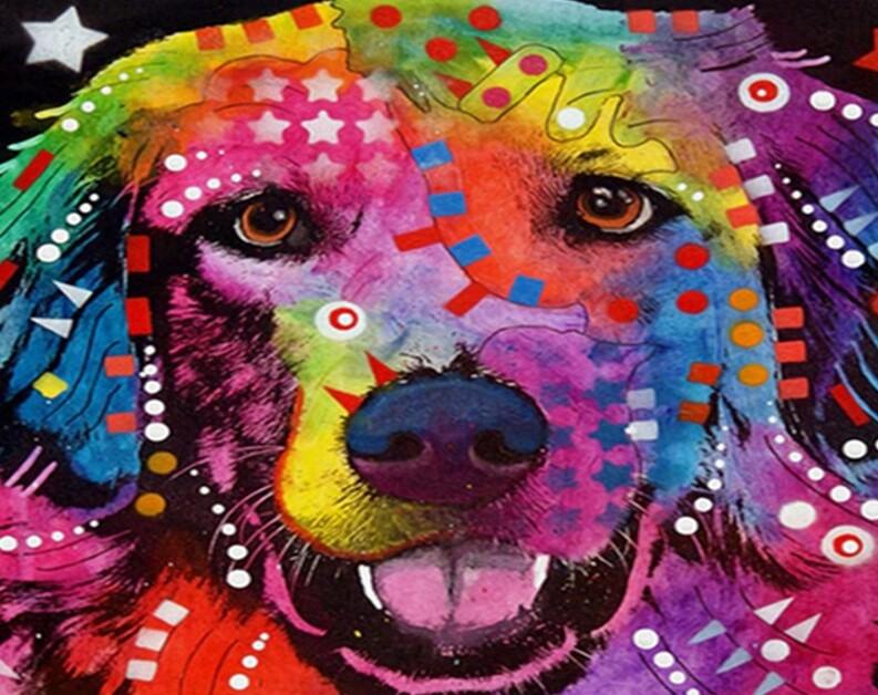 

Dog Colorful – Paint By Numbers - 40*50CM, 501 Original