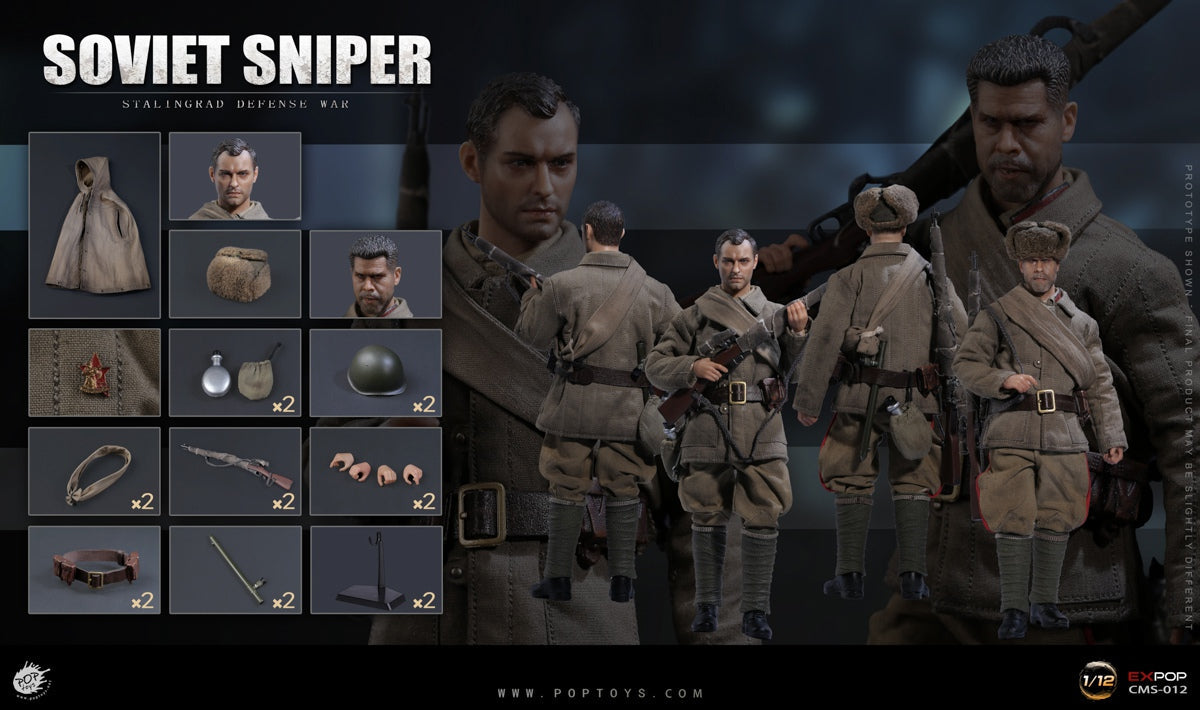In-stock 1/12 POPTOYS CMS012 Soviet Snipers Action Figure (2 Figures)