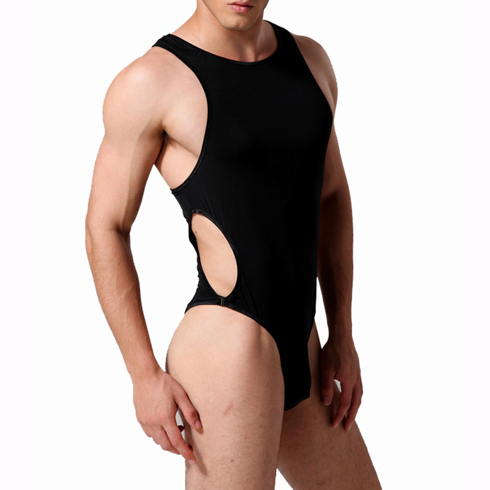 Seven-color ice silk ice silk silky men's comfortable snap-button jumpsuit