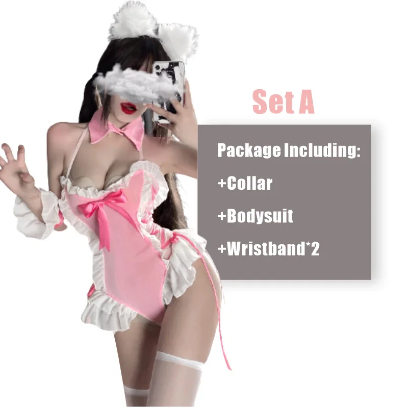 Billionm Sexy Bunny Girl Jumpsuit Anime Cosplay Costume Female Cute Pink Bodysuit Sexy Temptation Lingerie Uniform Porno Bunny Suit