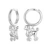 Poodle Hoop Earrings 925 Sterling Silver 