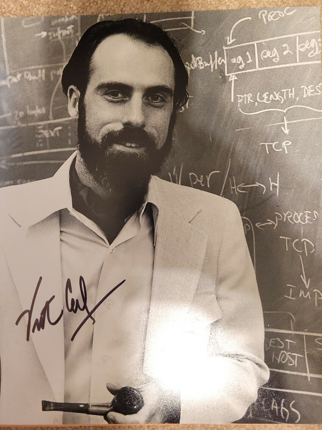 VINT CERF SIGNED 8x10 Photo Poster painting CREATOR FATHER OF THE INTERNET PIONEER