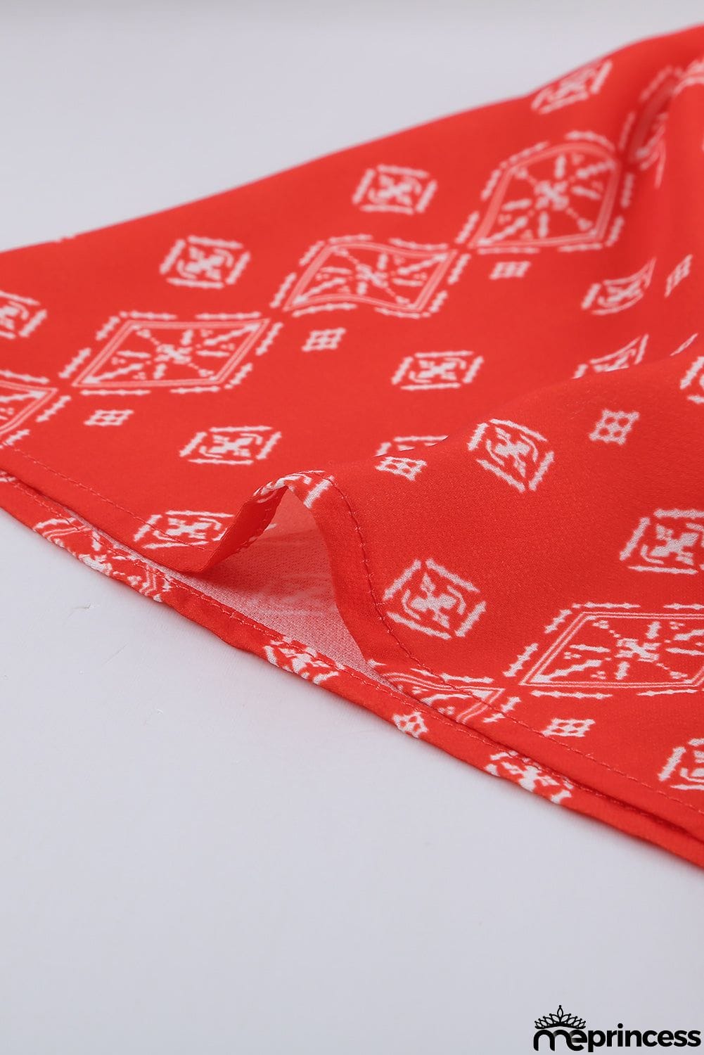 V-neck Short Sleeve Fashion Print Fantasy Fluttering Blouse