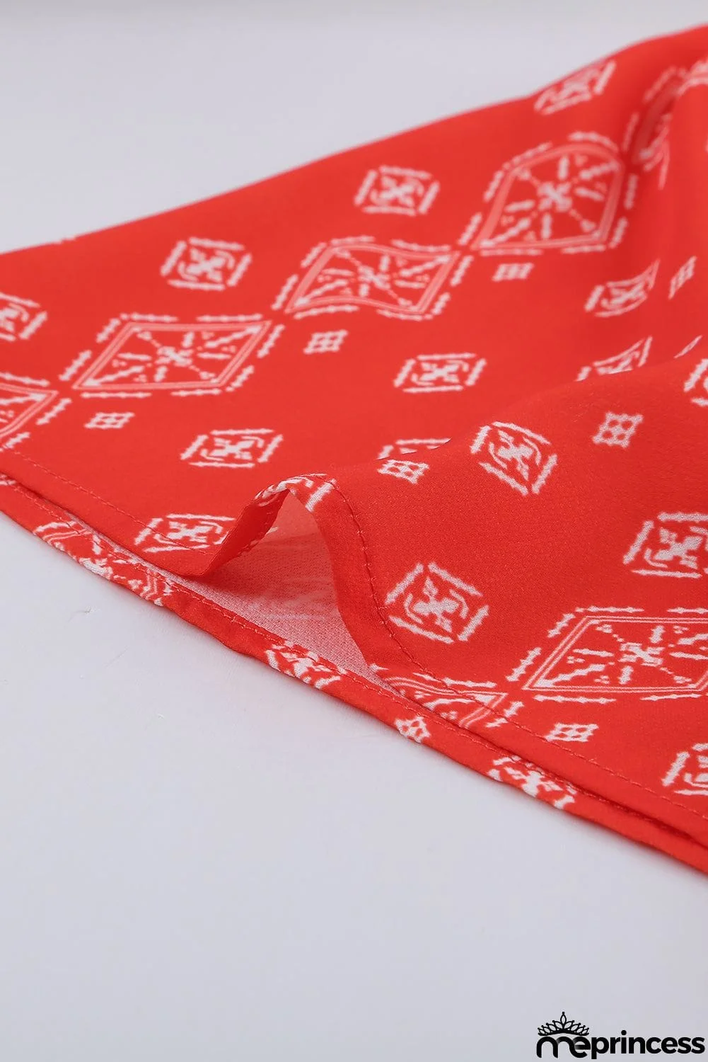 V-neck Short Sleeve Fashion Print Fantasy Fluttering Blouse