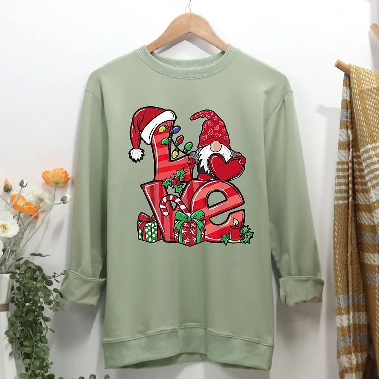 Love Gnome Funny Christmas Women Casual Sweatshirt