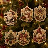 6pcs/set DIY Diamond Special Shape Pearl Art Hanging Wooden Christmas Tree Ornament Kit