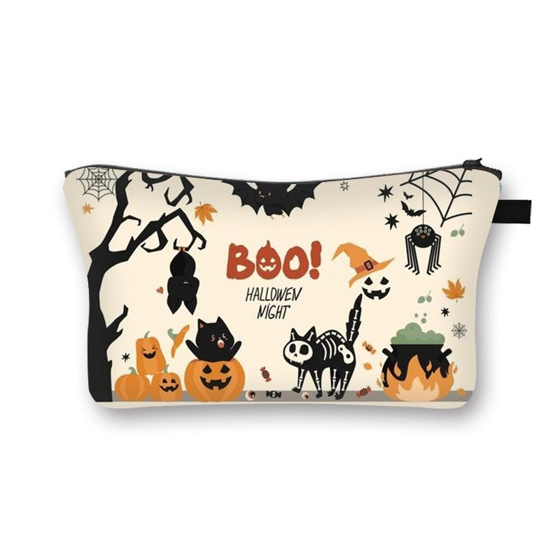 Cute Printing Pumpkin Polyester Square Makeup Bags & Storage