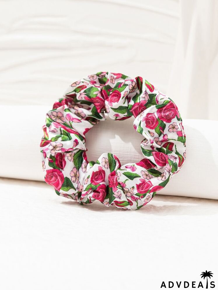 Flower Print Scrunchie