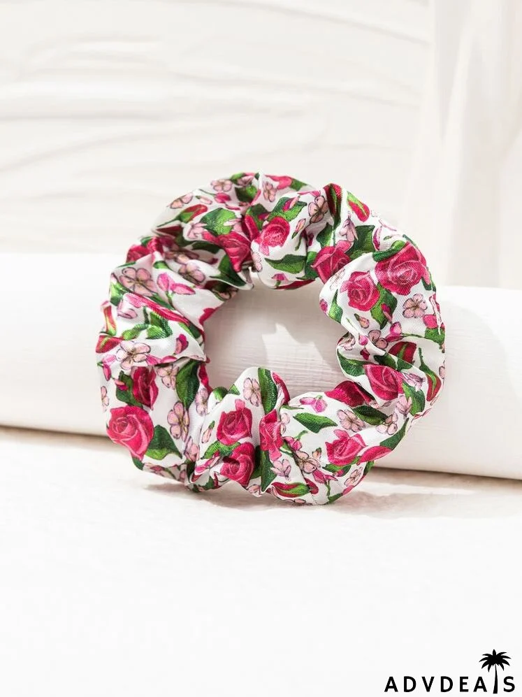 Flower Print Scrunchie