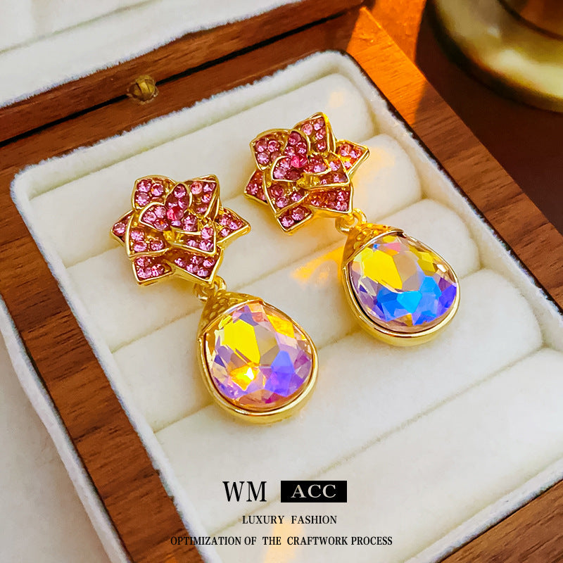 Medieval Flower Geometric Alloy Electroplating Earrings