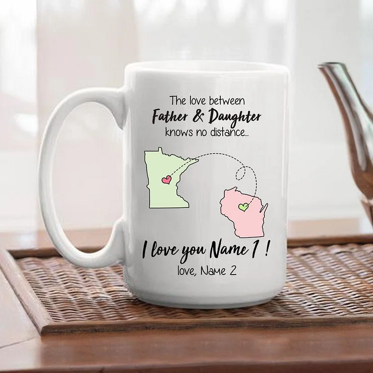 Personalized Long Distance Relationship Gift Coffee Mug