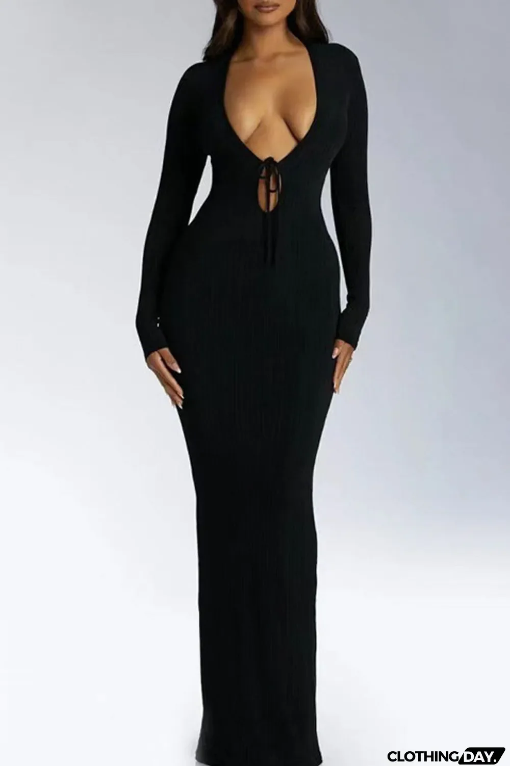 White Sexy Simplicity Solid Frenulum V Neck One Step Skirt Dresses