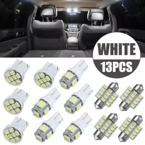 Dronehint 13Pcs Car Interior Parts LED Lights Kit For Dome License Plate Lamp Bulb White (For: Acura) Parts