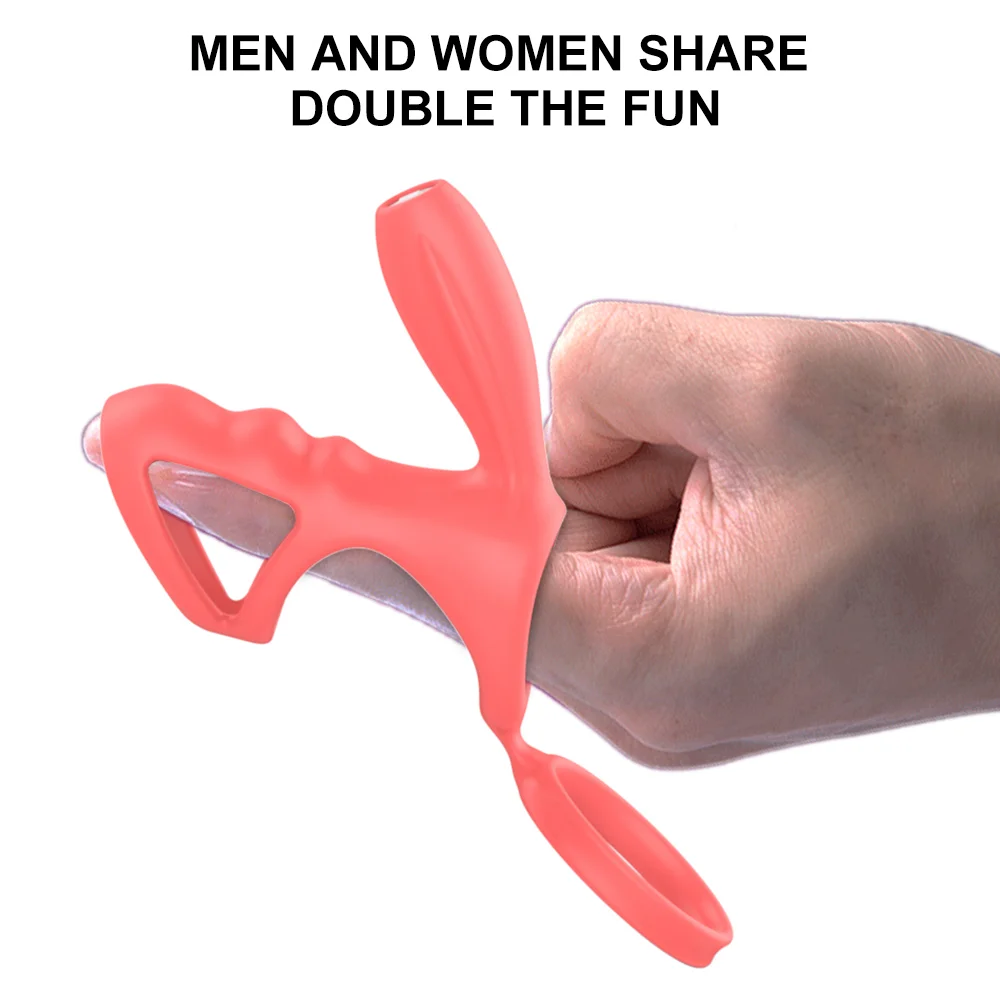 Vibrating Cock Ring Dual Penis Rings Clitoral Stimulator - Rose Toy
