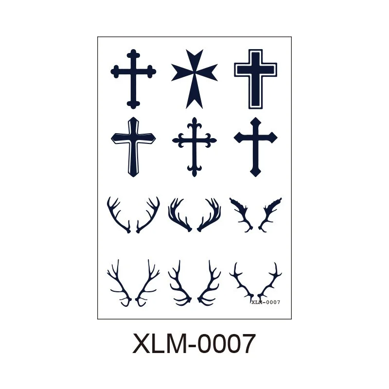 Waterproof Temporary Tattoo Sticker skull bull Cross English Letters Tatoo Fake Tatto