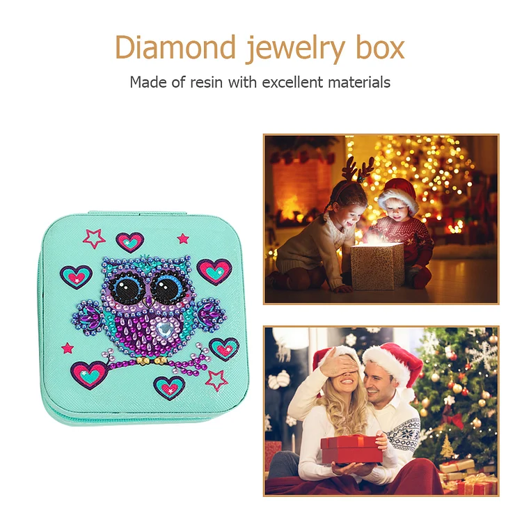 DIY 5D Rhinestone Jewelry Storage Box Special Shape Diamond Case