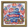 Diamond Painting Special Shaped Drill Independence Day With Frame(8.46x8.46inch)