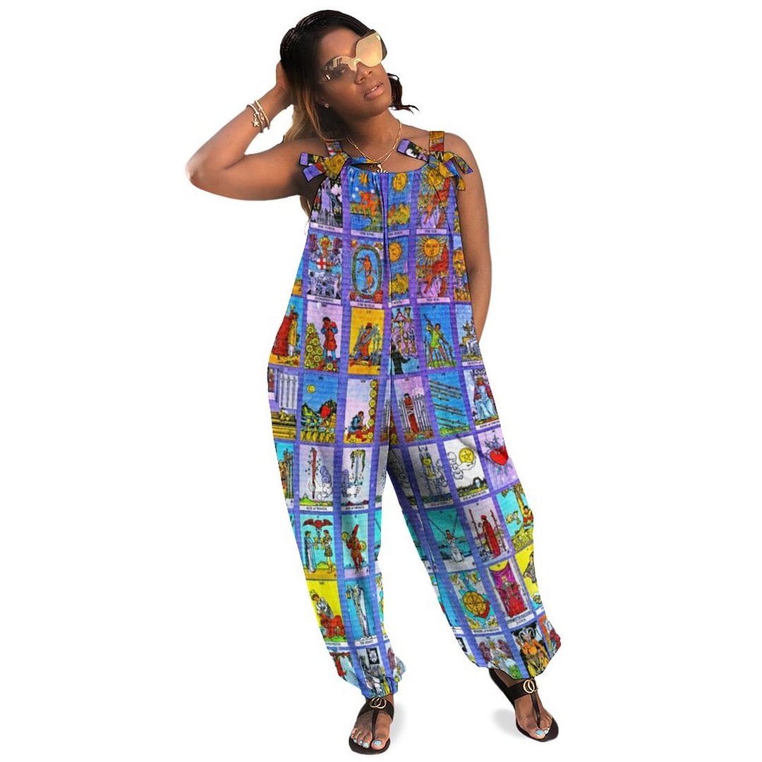 Tarot Cards Boho Vintage Loose Overall Corset Jumpsuit Without Top