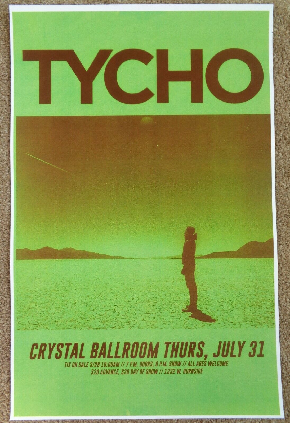 TYCHO 2014 Gig POSTER Portland Oregon Concert