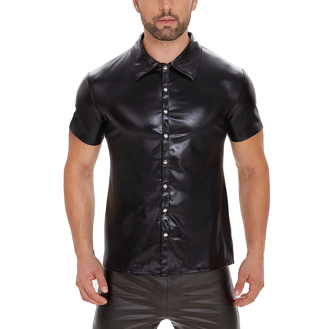 Toloer Toloer For Men's PVC High Bright Patent Leather Coat Sexy Leather Leather Coat No Odor Size Accurate-Outfit Ideas