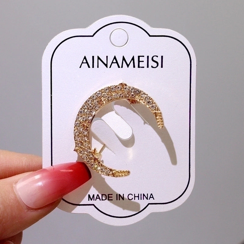 Elegant Glam Pin Geometric Alloy Plating Inlay Artificial Pearls Rhinestones Shell Women’s Brooches