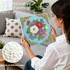 (25x25cm)DIY Flower Framed Handmade Pearl Painting Art Craft Kit Living Home Decor