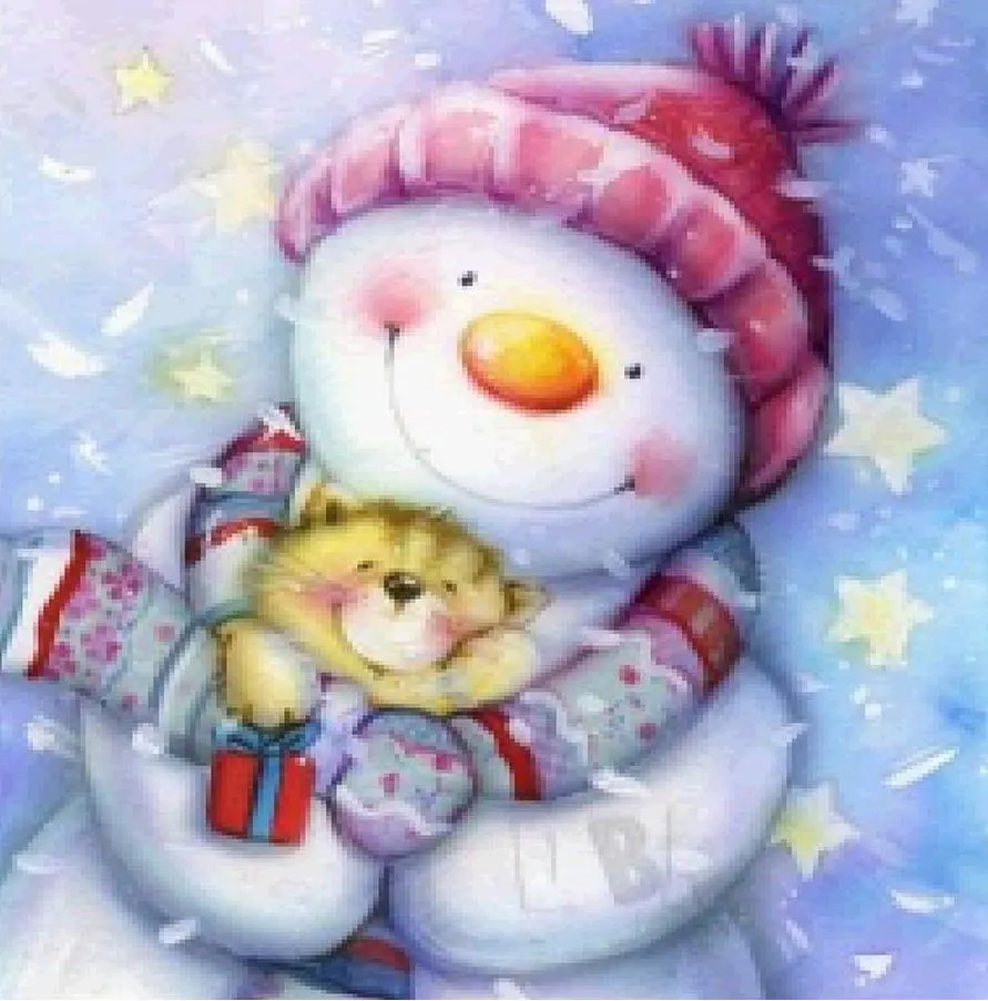 Diamond Painting - Full Round - Snowman