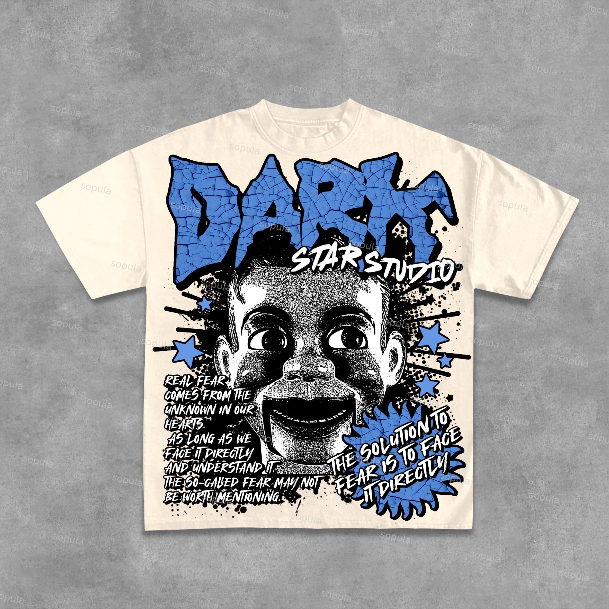 Darkstar - New Print Pattern - Fear Puppet & Face Fear Cotton T-Shirt