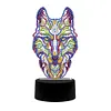 DIY Diamond Painting 7 Color Night Light Lamp Home Decoration Ornament Gift Kit(Wolf)