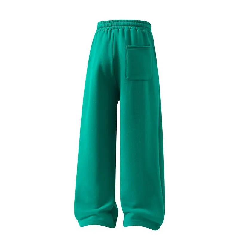 Men's Fleece Thermal Lined Sweatpants  Oversize Drawstring Waist Casual Loose Pants for Fall Winter School Season Daily Wear Stylish Menswear