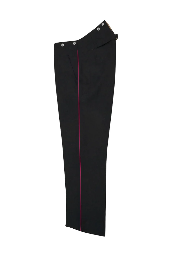   German Fire Police Black Wool Service Trousers With Pipe German-Uniform