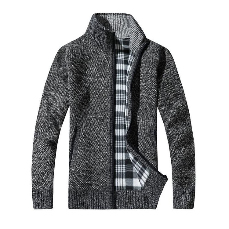 Men's Sweaters Autumn Winter Warm Thick Velvet Sweater Jackets Cardigan Coats Male Clothing Casual Knitwear