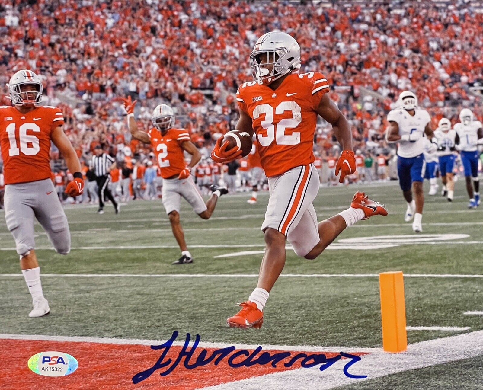 Treveyon Henderson Signed Autographed Ohio State Buckeyes 8x10 Photo Poster painting PSA/DNA