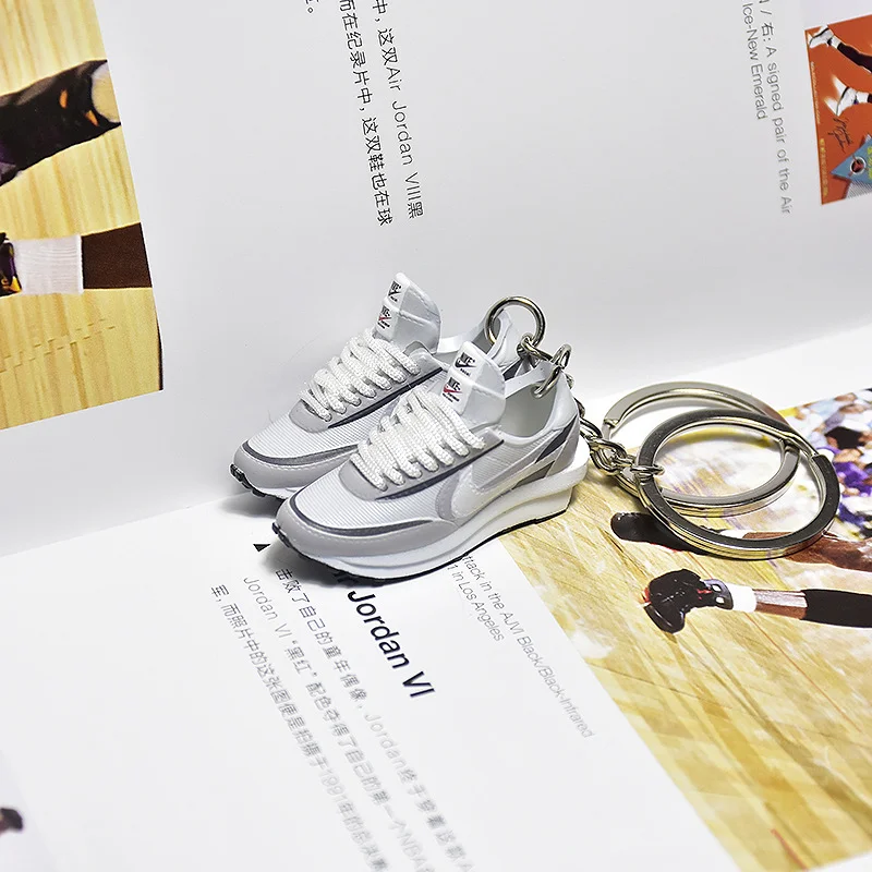 Sacaix Nike LDWaffle - "Grey and White" - Sneakers 3D Keychain