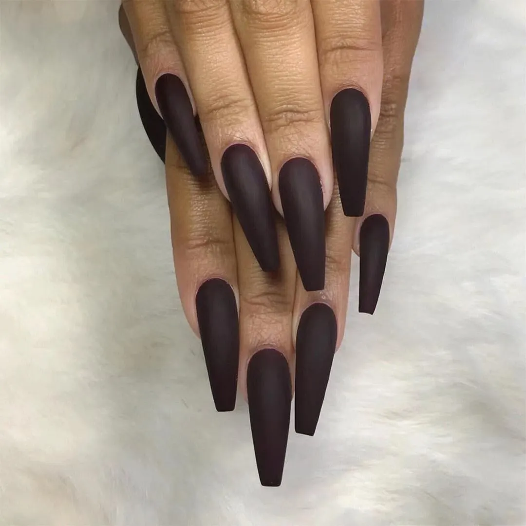 24pcs Long Ballerina Fake Nails Full cover Fake Nails Glue DIY Manicure Nail Art Tools-Nail Inspo