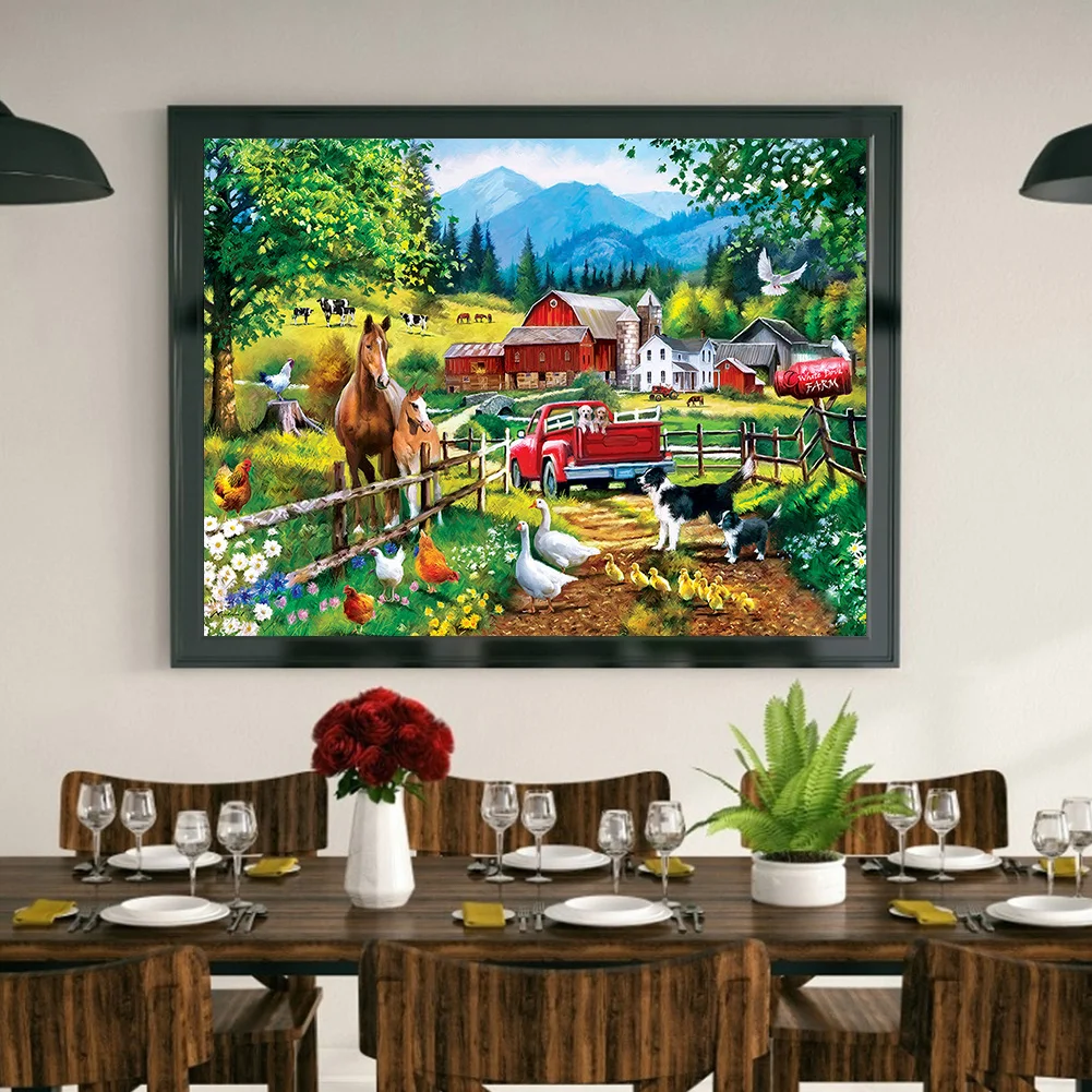 Diamond Painting - Full Round Drill - Truck Farm(40*30cm)