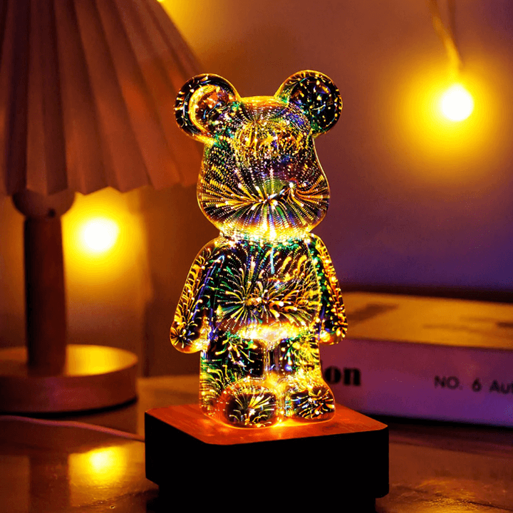 3D Fireworks Colorful Bear