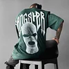 220g Heavyweight Loose Round Neck Short Sleeve Gangster T-shirt by Inlyline